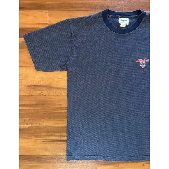 CSA Chicago Cubs Blue Striped T-Shirt Embroidered Logo MLB USA Made Mens Size XL - Picture 6 of 12